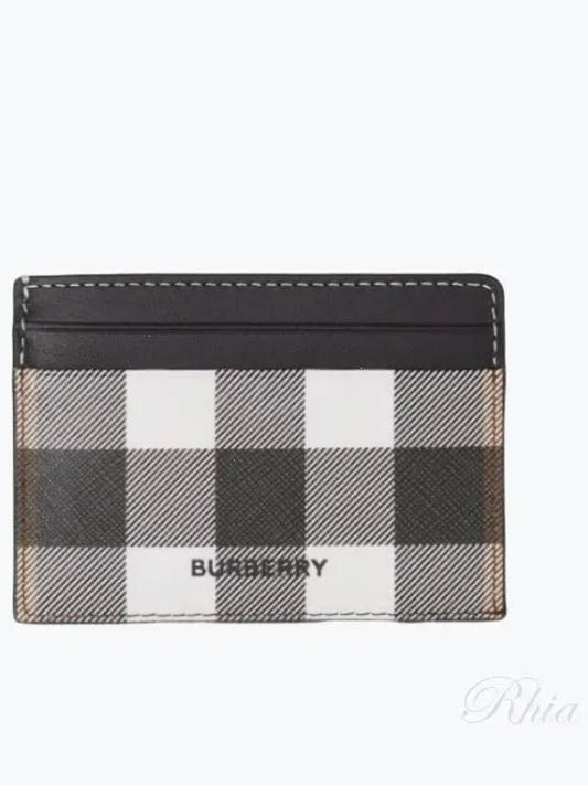 Check Print 2-tier Card Wallet Dark Burch Brown - BURBERRY - BALAAN 2