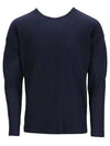 Pleated Long Sleeve T-Shirt Navy - ISSEY MIYAKE - BALAAN 2