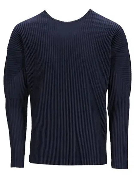 Pleated Long Sleeve T-Shirt Navy - ISSEY MIYAKE - BALAAN 2