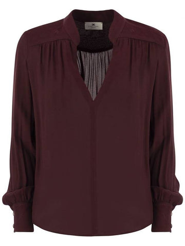 Georgette blouse with striped pattern - ELISABETTA FRANCHI - BALAAN 1