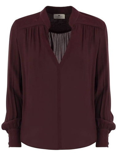 Georgette blouse with striped pattern - ELISABETTA FRANCHI - BALAAN 1