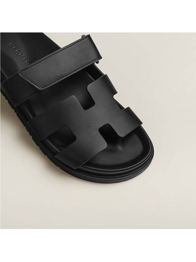 Chypre Calfskin Sandals Black - HERMES - BALAAN 6