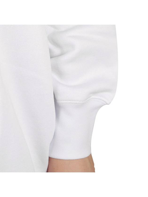 Brushed Logo Cotton Midi Dress White - MSGM - 8