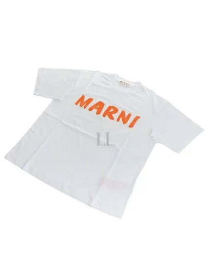 Logo Lettering Boxy Fit Short Sleeve T-Shirt White - MARNI - BALAAN 2