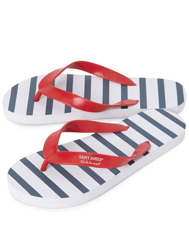 Striped Flip Flops Red - SAINT JAMES - BALAAN 2