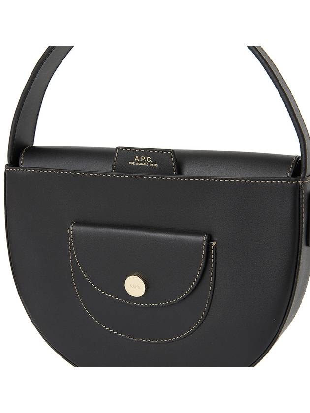 Le Pocket Small Smooth Leather Hobo Cross Bag Black - A.P.C. - BALAAN 7