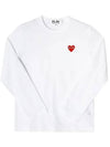 Red Heart Wappen Long Sleeve T-Shirt White - COMME DES GARCONS - BALAAN 3