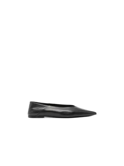 Point Toe Leather Flats Black - SAINT LAURENT - BALAAN 2