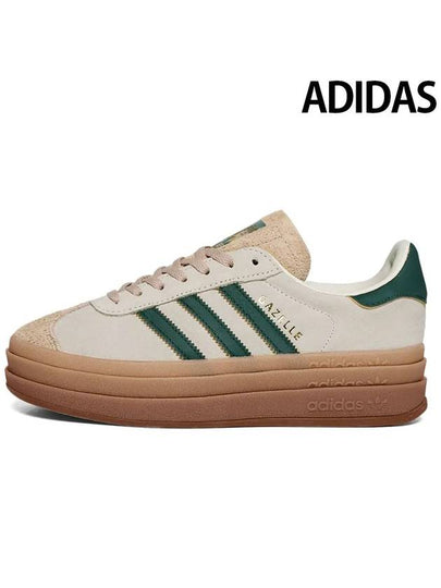 Women's Gazelle Bold Low Top Sneakers Cream White Green - ADIDAS - BALAAN 2