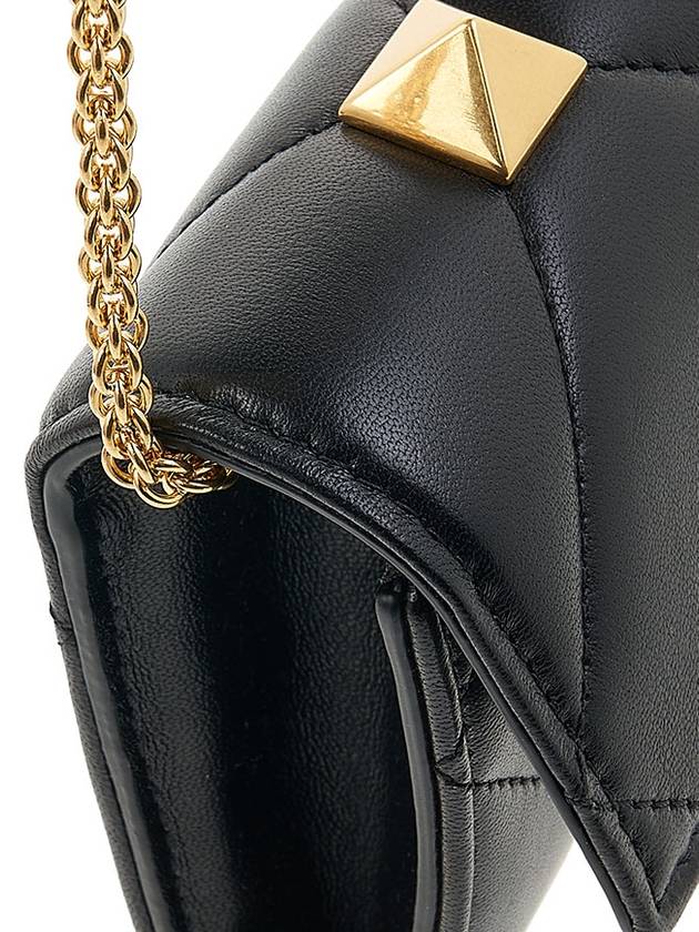 Women's Roman Stud Chain Shoulder Bag Black - VALENTINO - BALAAN 9