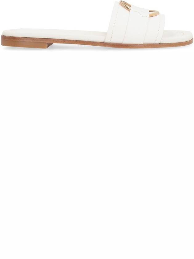 Belle Leather Slippers White - MONCLER - BALAAN 3