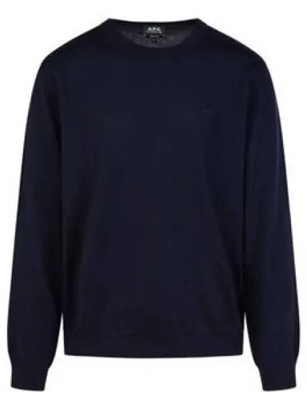 Embroidery Logo Wool Knit Top Navy - A.P.C. - BALAAN 2