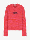 Fluffy Jumper Oval D Plaque Knit Top Pink Orange - DIESEL - BALAAN 2