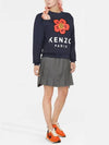 Flower logo printing brushed sweatshirt navy 2SW011 4ME 77 - KENZO - BALAAN 3