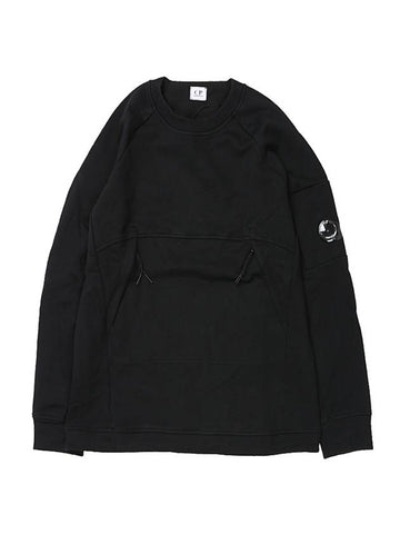 Daiginal Raised Fleece Sweatshirt Black - CP COMPANY - BALAAN.