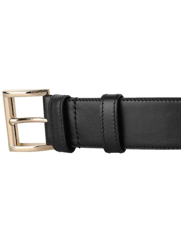 Triangular Logo Plaque City Leather Belt Black - PRADA - BALAAN 5