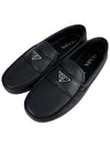 Triangle Logo Leather Driving Shoes Black - PRADA - BALAAN 3