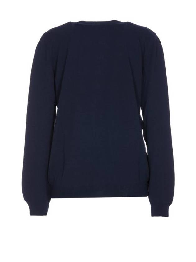 Bella Logo Embroidery Cardigan Dark Navy Blue - A.P.C. - BALAAN 3