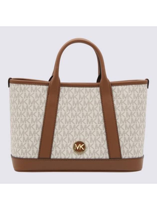 Luisa Small Signature Logo Satchel Tote Bag Vanilla - MICHAEL KORS - BALAAN 1