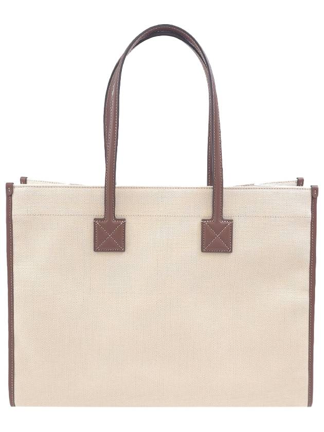 Medium Two-Tone Canvas and Leather Freya Tote Bag Natural Tan - BURBERRY - BALAAN 3