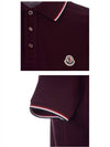 8A70300 84556 499 Chest patch threestripe neckline polo tshirt burgundy men's tshirt TTA - MONCLER - BALAAN 5