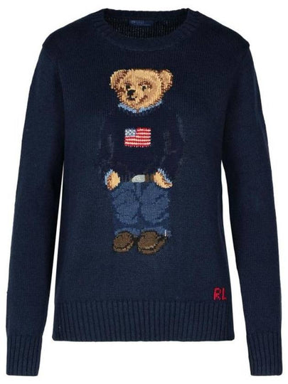 Bear Crew Neck Knit Top Navy - POLO RALPH LAUREN - BALAAN 2