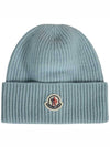 3B00054 M1900 709 Logo Patch Cashmere Wool Beanie Mint Hat TJ - MONCLER - BALAAN 1