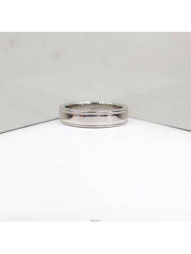 Lux You Diamond 1P Double Milgrain Band Ring Platinum 4mm Domestic No 7 - TIFFANY & CO. - BALAAN 3