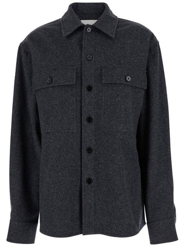 Grey Shirt With Buttons In Wool Woman - JIL SANDER - BALAAN 1