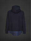 Metropolis Series Stretch Fleece Mixed Zip Up Hoodie Navy - CP COMPANY - BALAAN 4