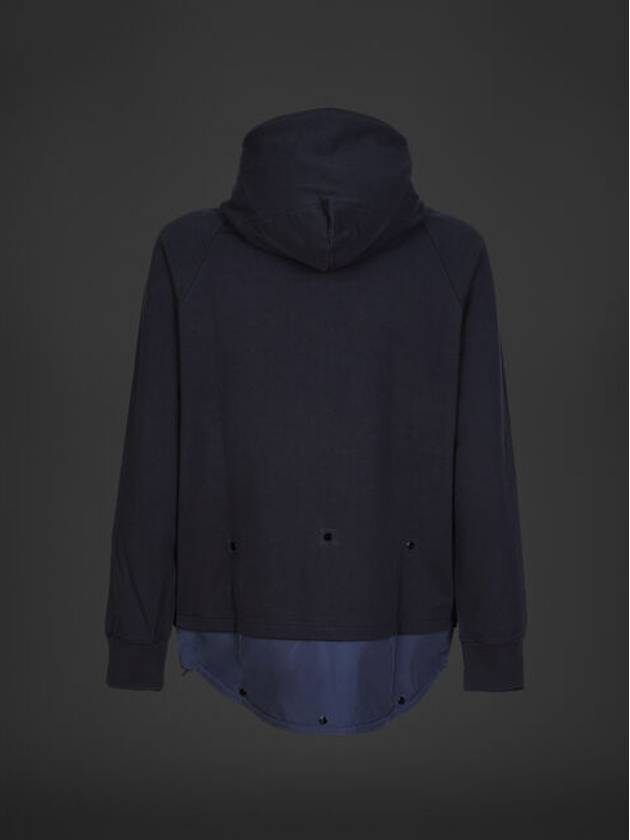 Metropolis Series Stretch Fleece Mixed Zip Up Hoodie Navy - CP COMPANY - BALAAN 4