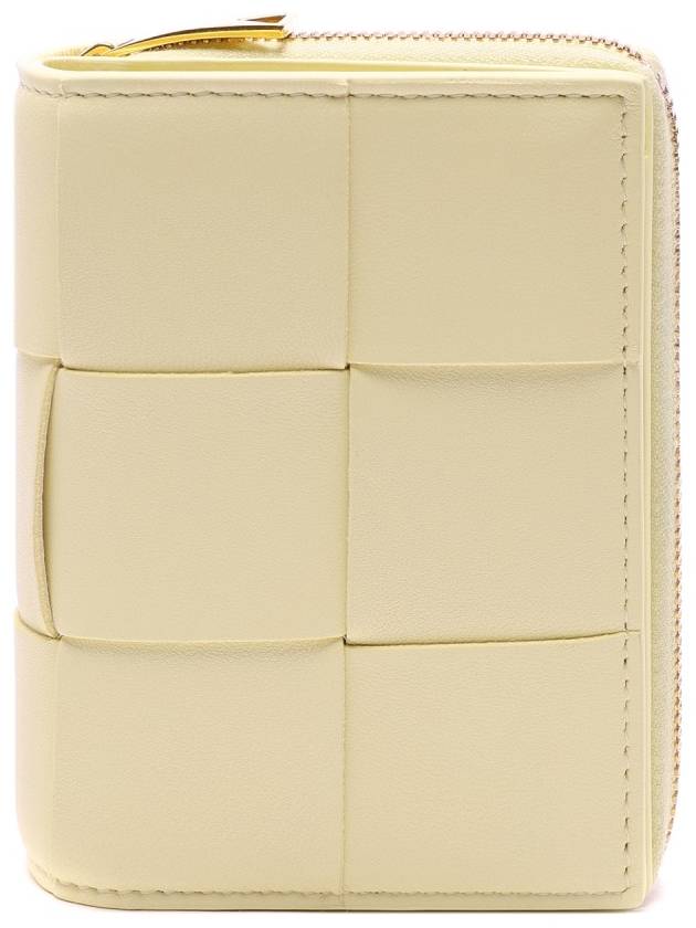 Cassette Zip Around Leather Half Wallet Yellow - BOTTEGA VENETA - BALAAN 3