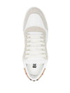 Leather Suede Check Cotton Low Top Sneakers White - BURBERRY - BALAAN 4