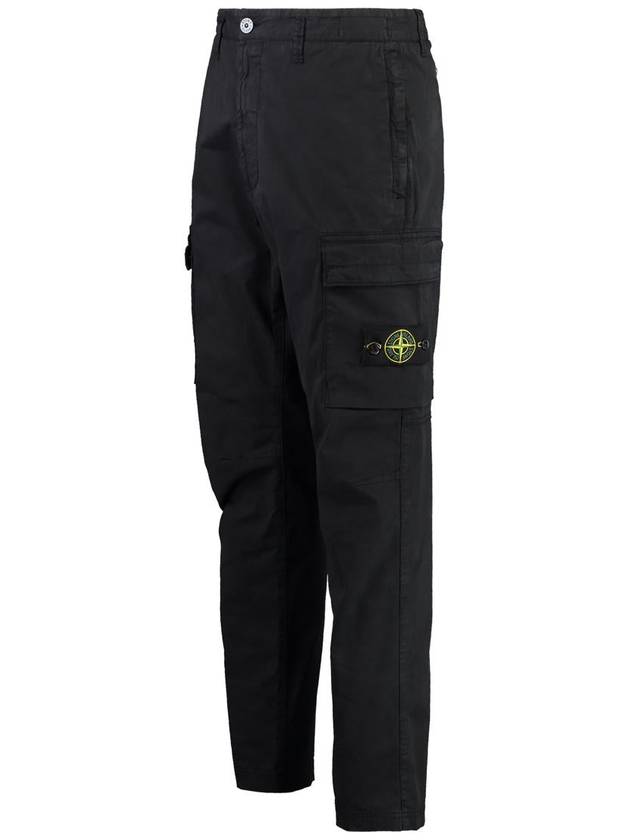 Supima Cotton Twill Stretch TC Straight Pants Black - STONE ISLAND - BALAAN 4