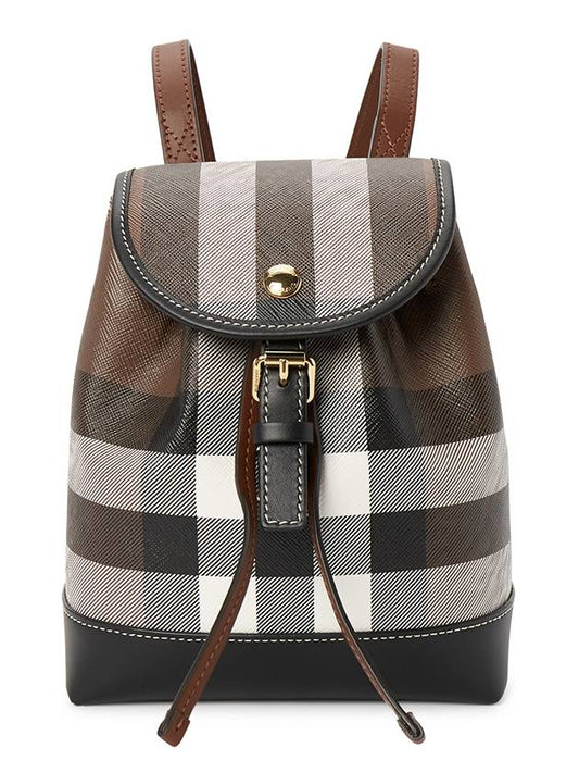 Check Mini Backpack Dark Brown - BURBERRY - BALAAN 2