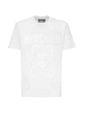 Teddy Logo Short Sleeve T-Shirt White - MOSCHINO - BALAAN 1