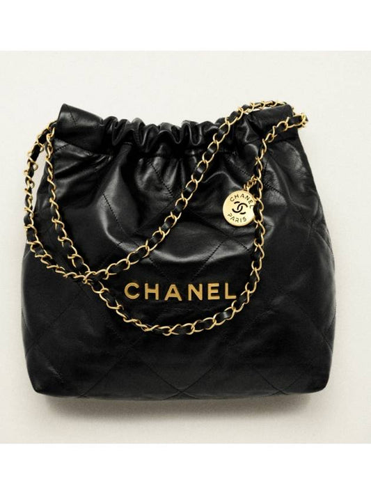 Shiny Calfskin 22 Small Shoulder Bag Black - CHANEL - BALAAN 2