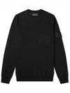 Men's Shadow Project Wappen Pocket Wool Knit Top Black - STONE ISLAND - BALAAN 2