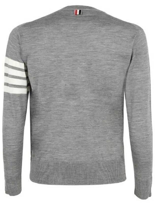 4 Bar Armband Classic Merino Wool Knit Top Light Grey - THOM BROWNE - BALAAN 3