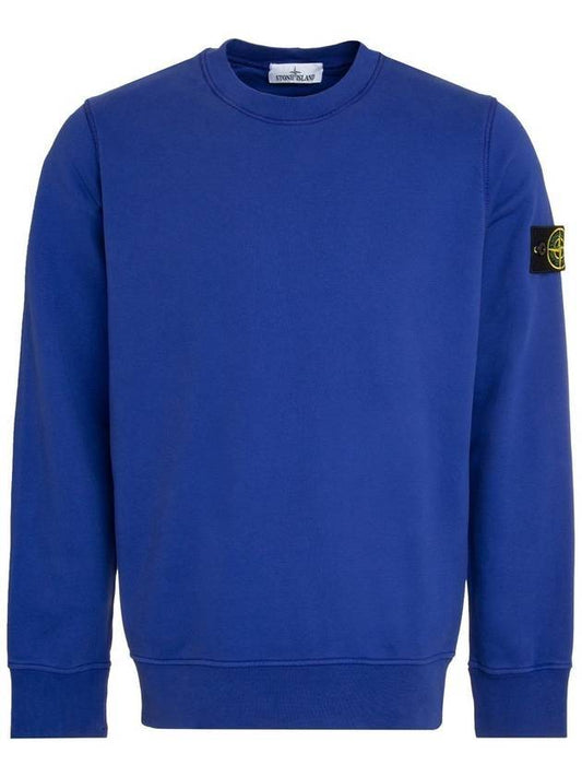 Wappen Patch Crew Neck Sweatshirt Royal Blue - STONE ISLAND - BALAAN.