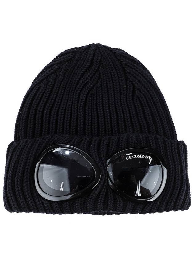 Extra Fine Merino Wool Goggle Beanie Navy - CP COMPANY - BALAAN 2