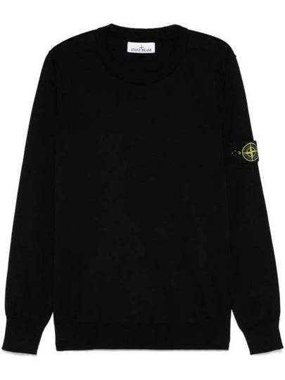 5100053 Soft Organic Cotton Small Roll Details Crewneck Sweatshirt Black - STONE ISLAND - BALAAN 2