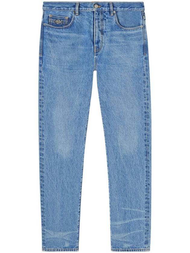 Denim Straight Pants 10108161A04165 1D360 Blue - VERSACE - BALAAN 2