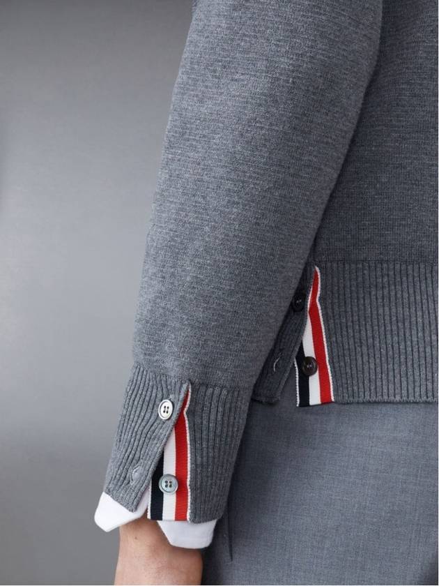 4 Bar Armband Milano Stitch Knit Top Mid Grey - THOM BROWNE - BALAAN 9