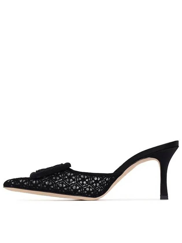 Maysailbee Lace Dentel Mule Heel Black - MANOLO BLAHNIK - BALAAN 3