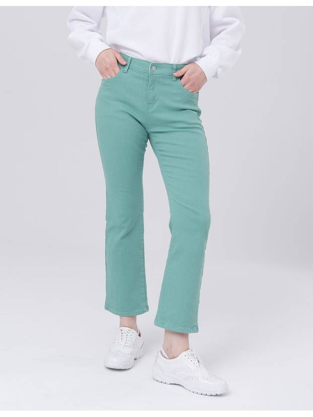 Waist Banding Cotton Span 8-quarter Semi Boot Cut Mint Green Pants DO3242PT66 2 - DOYOUKNOWMC GOLF WEAR - BALAAN 4