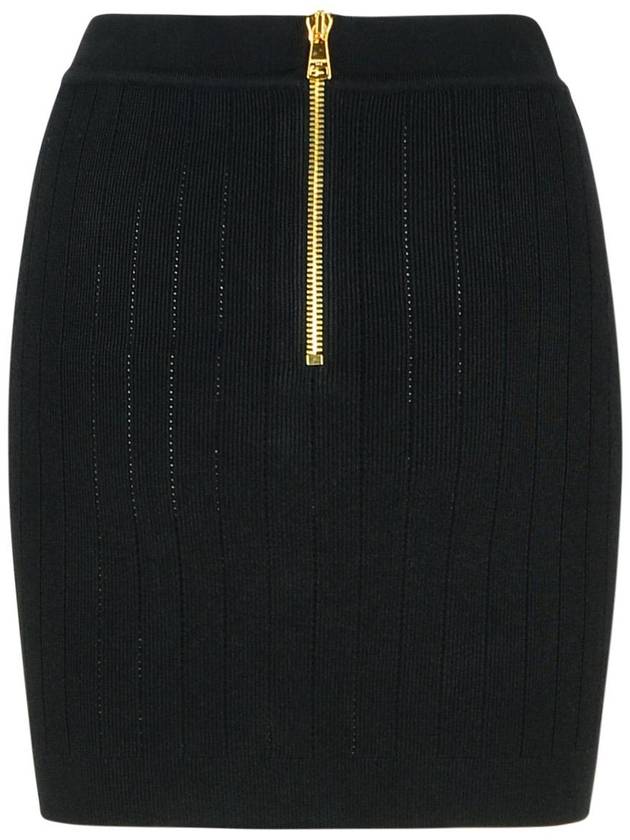 Balmain Black Viscose Blend Miniskirt - BALMAIN - BALAAN 3