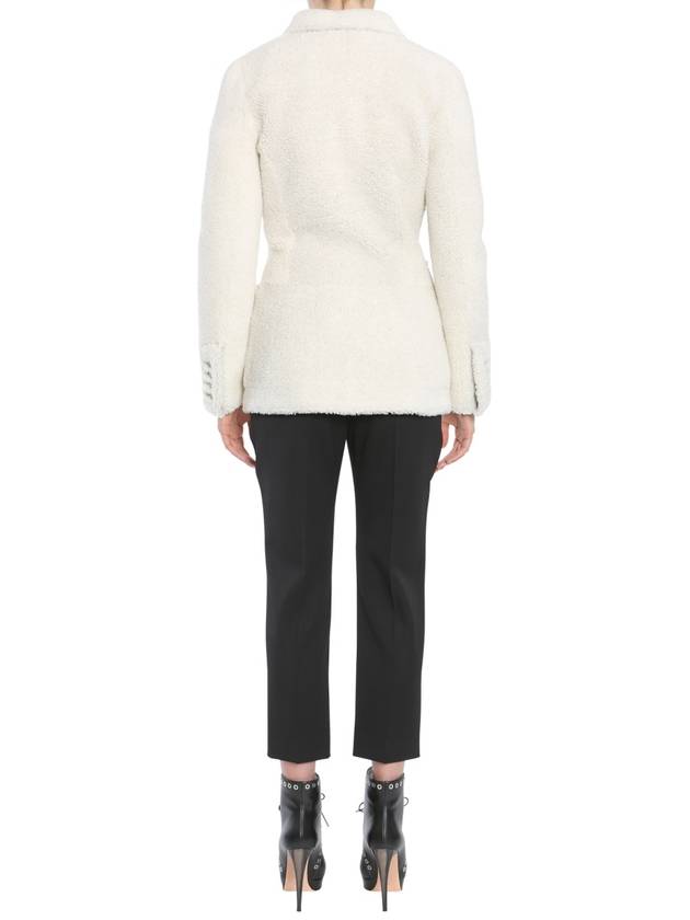 Women's Wool Double Coat White - ALEXANDER MCQUEEN - BALAAN 5