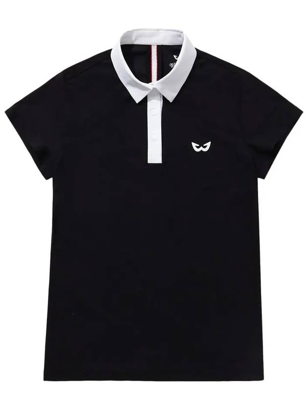 Golf wear simple collar short sleeve golf t-shirt WB21SUWT01BK black - WHITEBALL - BALAAN 3