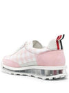 Gingham Boucle Clear Sole Tech Runner Low Top Sneakers Light Pink - THOM BROWNE - BALAAN 5